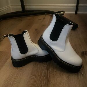Dr. Martens White Platform Chelsea Boots